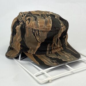 Vintage K-Brand Tiger Stripe Camouflage Hat Neck Flap Size L-XL (H2)